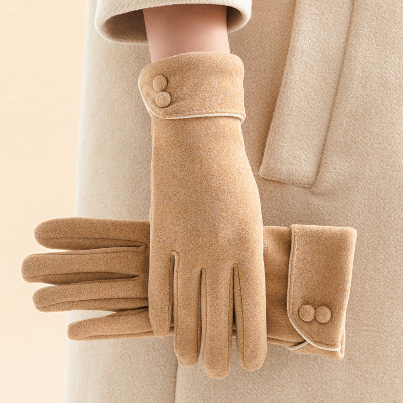 Women's Fleece-lined Warm Graceful Bow Gloves