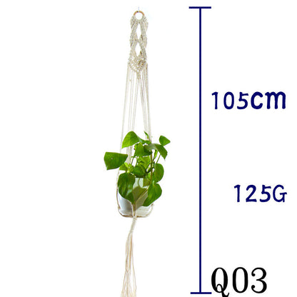 Beige Cotton Rope Plant Hanger