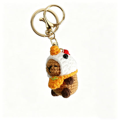 Finished Crocheted Capybara Pendant