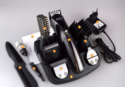 Kemei 6 in 1 Rechargeable Hair Trimmer Titanium Hair Clipper Electric Shaver Beard Trimmer Men Styling Tools Shaving Machine 600