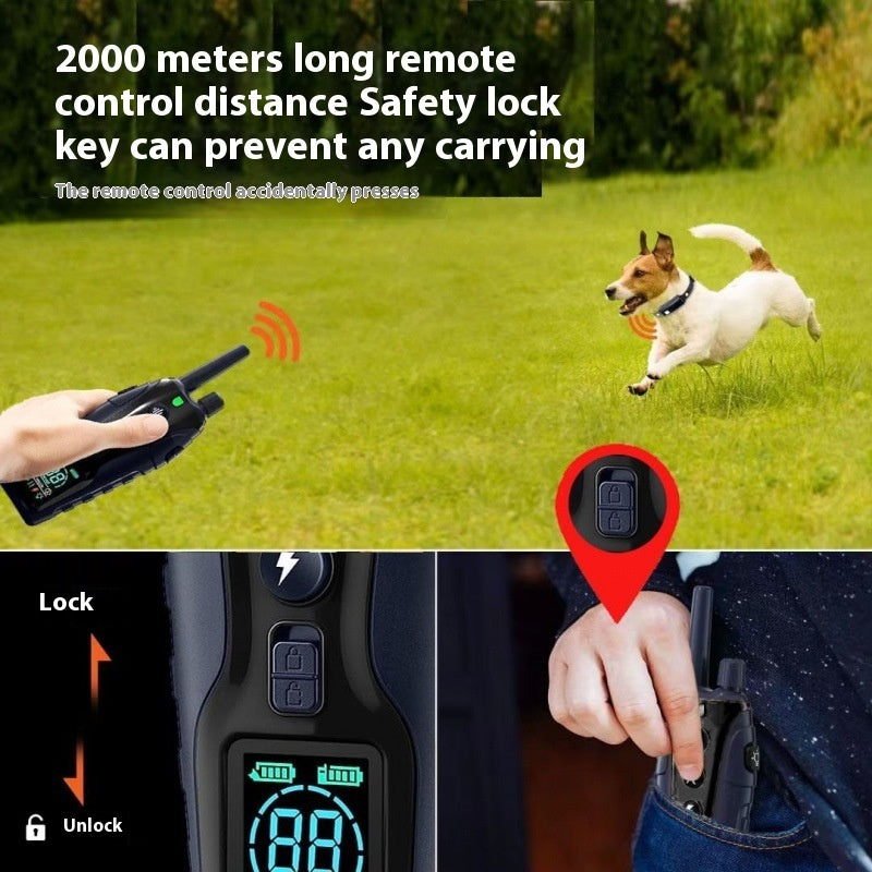 Color Screen Dog Trainer Super Long Remote Control Waterproof Dual Power Display Electric Shock Collar