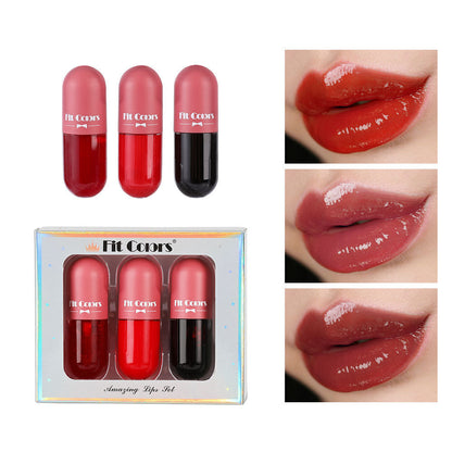 Rich Lip Dye Lip Liquid Partial Pearlescent Fine Flash Moisturizing Hydrating Temperature Controlled Discoloration Lip Oil Lip Gloss Liquid Set Box