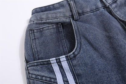 Fashion Side Striped Straight Jeans Men