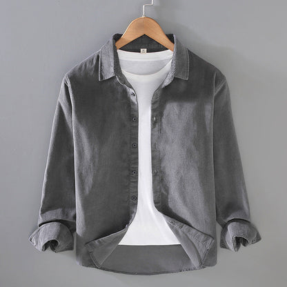Mens Casual Workwear Layered Corduroy Shirt