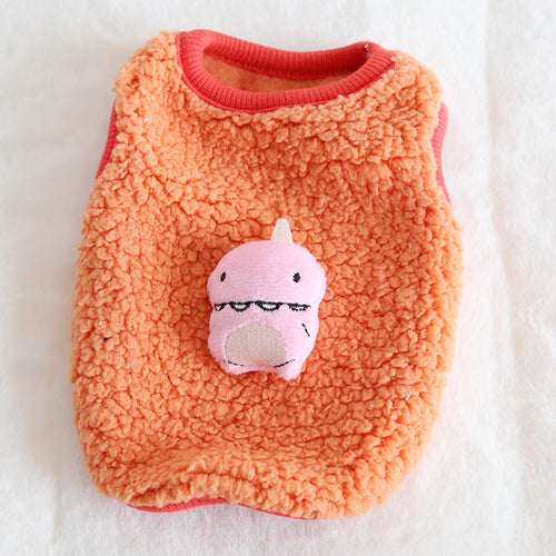 Dinosaur Thermal Vest Pet Fleece Clothing