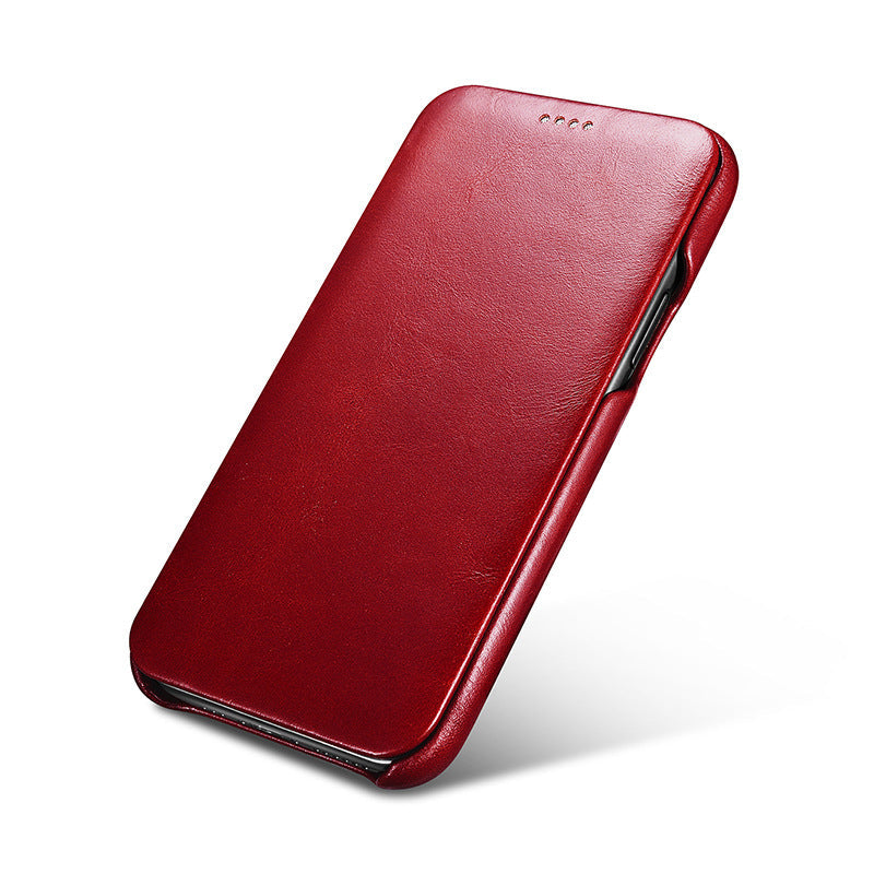 Compatible with Apple, Apple Iphone 11 Pro Max Curved Screen Retro Leather Case