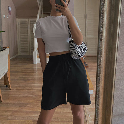 Retro Terry Shorts Sports And Leisure Hip-Hop Five-Point Pants Pants Women