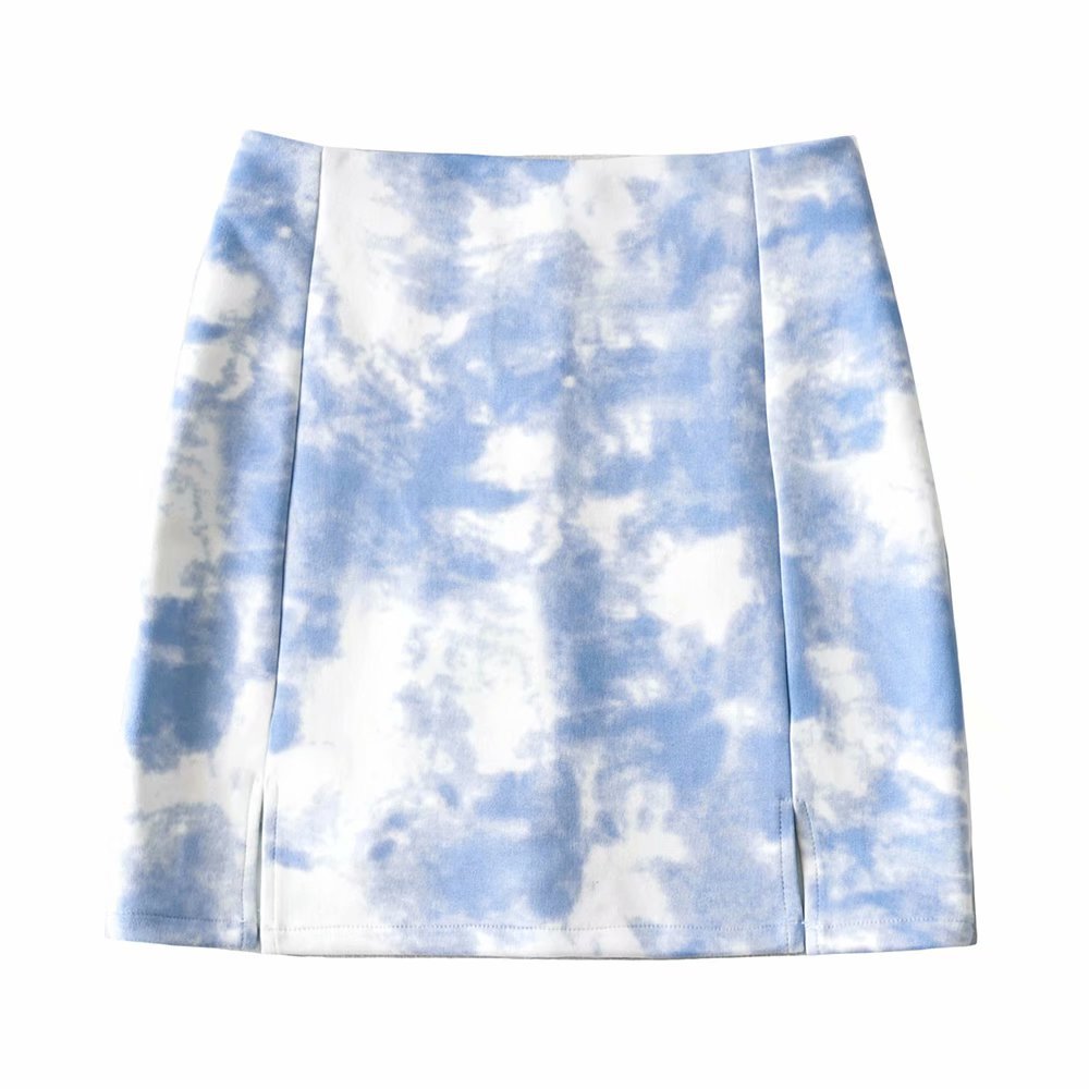 Suede Tie-Dye Skirt Women