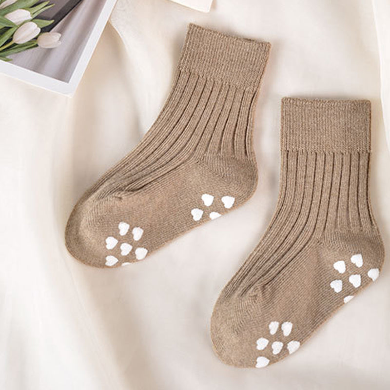 Love Solid Color Comfortable Non-Slip Children Socks