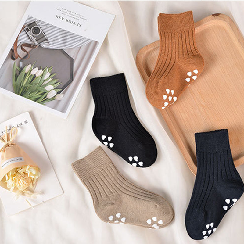 Love Solid Color Comfortable Non-Slip Children Socks