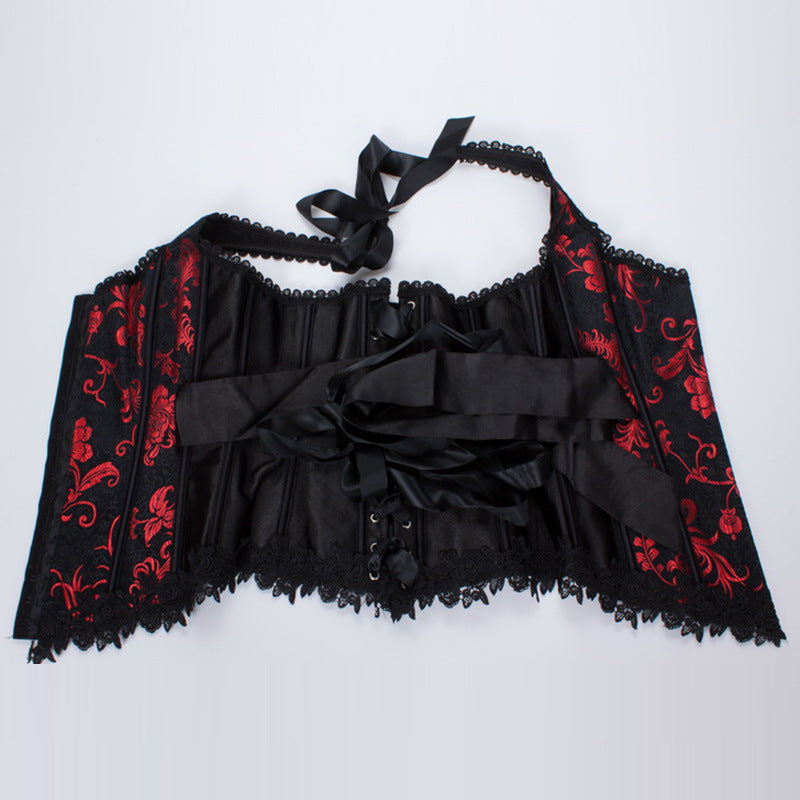 Halter Jacquard Lace Bow Shaper Court Corset