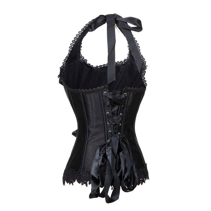 Halter Jacquard Lace Bow Shaper Court Corset