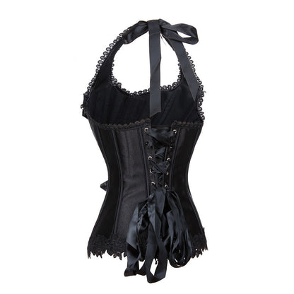 Halter Jacquard Lace Bow Shaper Court Corset