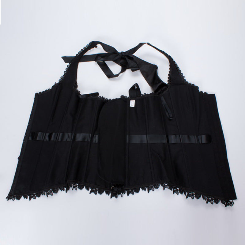 Halter Jacquard Lace Bow Shaper Court Corset