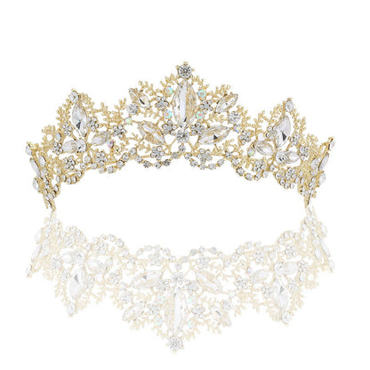 Baroque Exquisite Crown Bridal Light Gold Crown Wedding Accessories