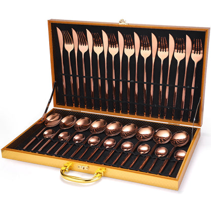 36-Piece Stainless Steel Tableware Set Gift Box