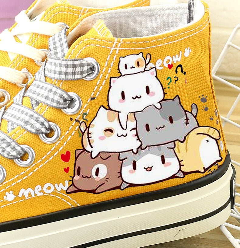 High-Top Shoes Canvas Shoes White Shoes Women's Shoes