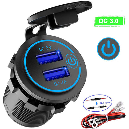 Motorcycle Boat  Car Charger Dual  Fast Charge Modified Car Charger