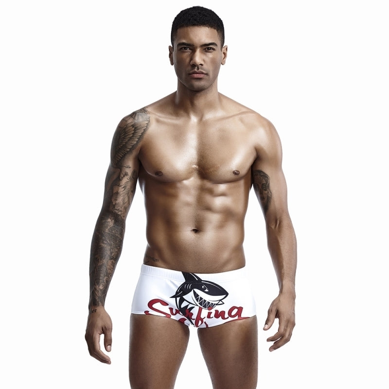Beach Surfing  Shark Print Swimming Trunks