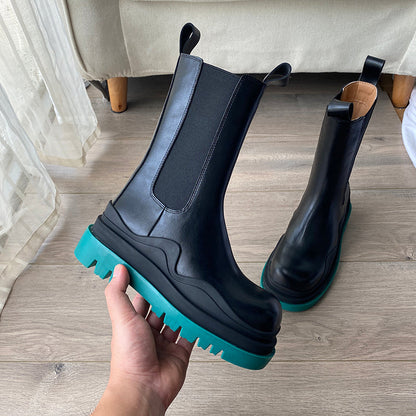 British Motorcycle Boots Platform Martin Boots