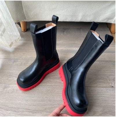 British Motorcycle Boots Platform Martin Boots