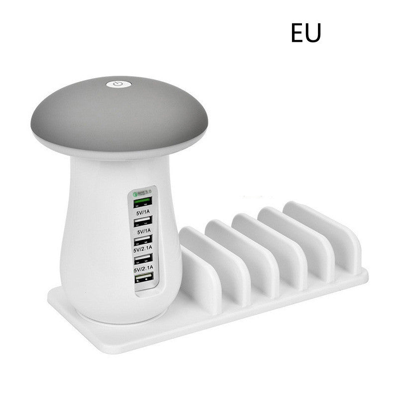 2 In 1 Mushroom Lamp LED USB Charger