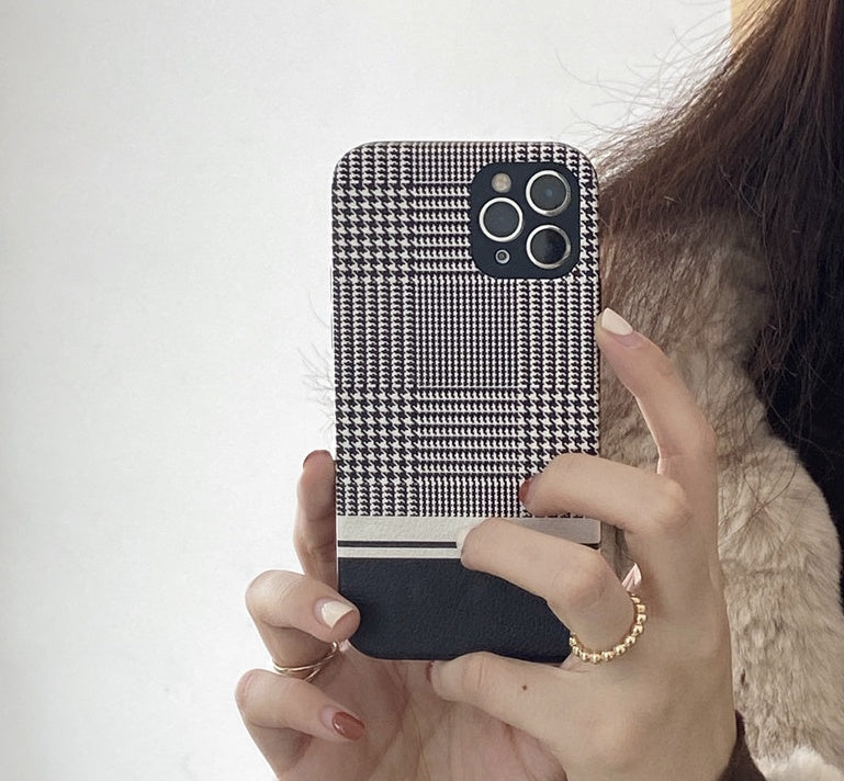 Compatible with Apple, Black houndstooth iPhone 11 phone case