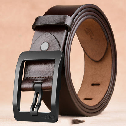 Two Layers Of Cowhide Belt For Men With Needle Buckle Belt
