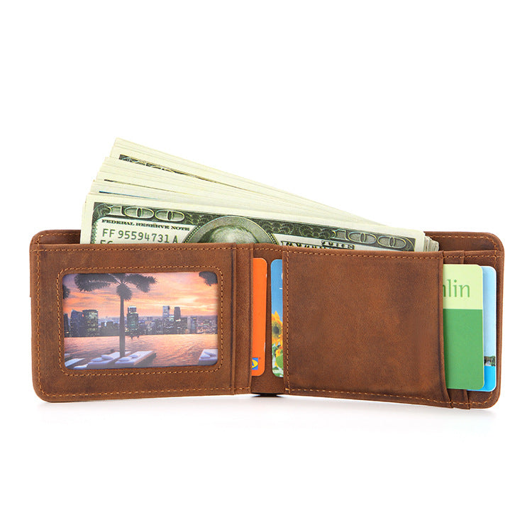 European and American RFID Men's Leather Wallet