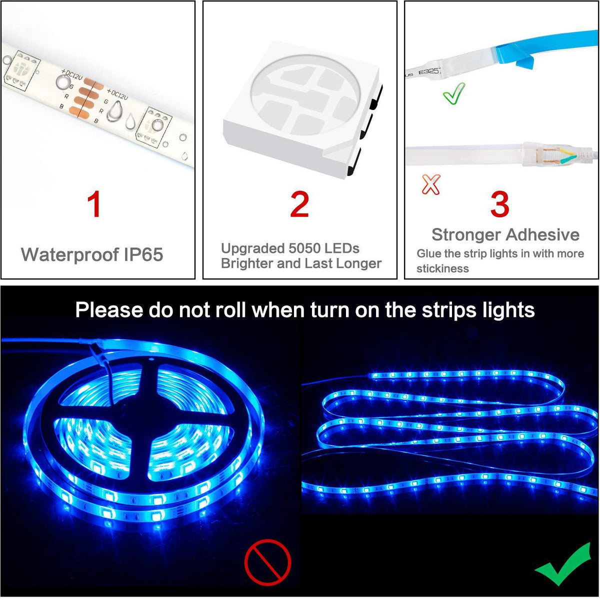 LED Light, 5050 RGB Waterproof, Voice Control