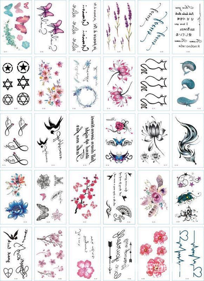 A set of 30 tattoo stickers