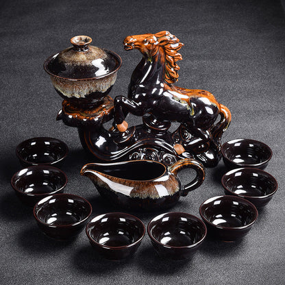 Kiln Stone Mill Anti-Scalding Silver Tea Set