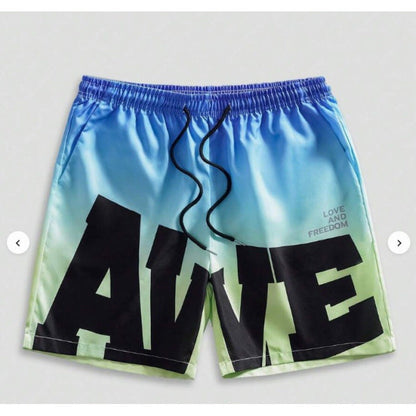 American-style High-street Beach Shorts With A Large 3D Letter Print