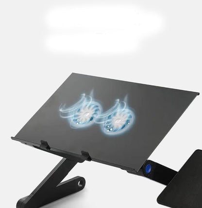 Folding Notebook Computer Desk with Dual Fans for Stability