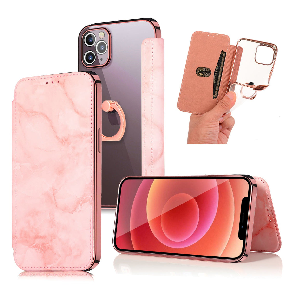 Compatible with Apple, Compatible with Apple , Apple Iphone12pro Ring Marble Mobile Phone Holster Mobile Phone Case Mobile Phone Case