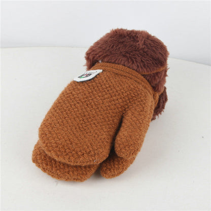 Children's Plush Mitten Knitted Woolen Thick Gloves
