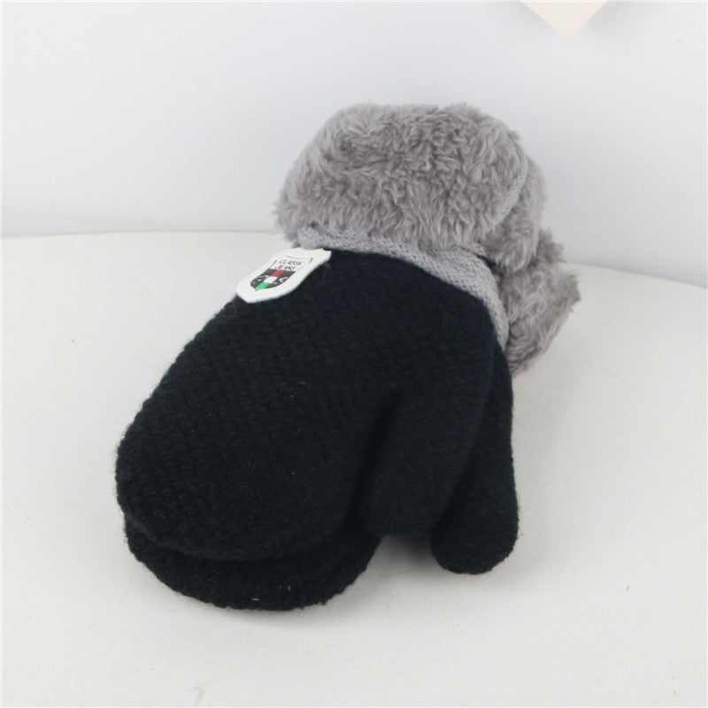 Children's Plush Mitten Knitted Woolen Thick Gloves