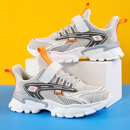Mesh Breathable Children's Net Shoes, Big Children's Light Running Shoes, Elementary School Students Flying Woven Sports Shoes