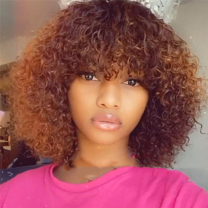 Women's Black African Short Curly Hair Wig