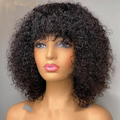 Women's Black African Short Curly Hair Wig