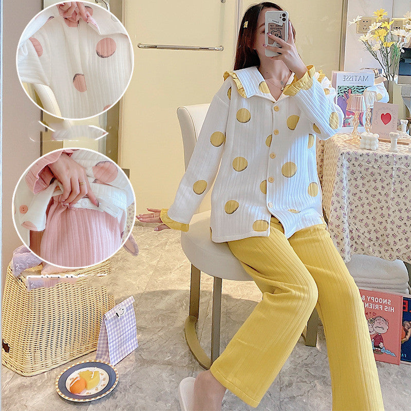 Maternity Pajamas Winter Air Cotton Zipper Confinement Clothing