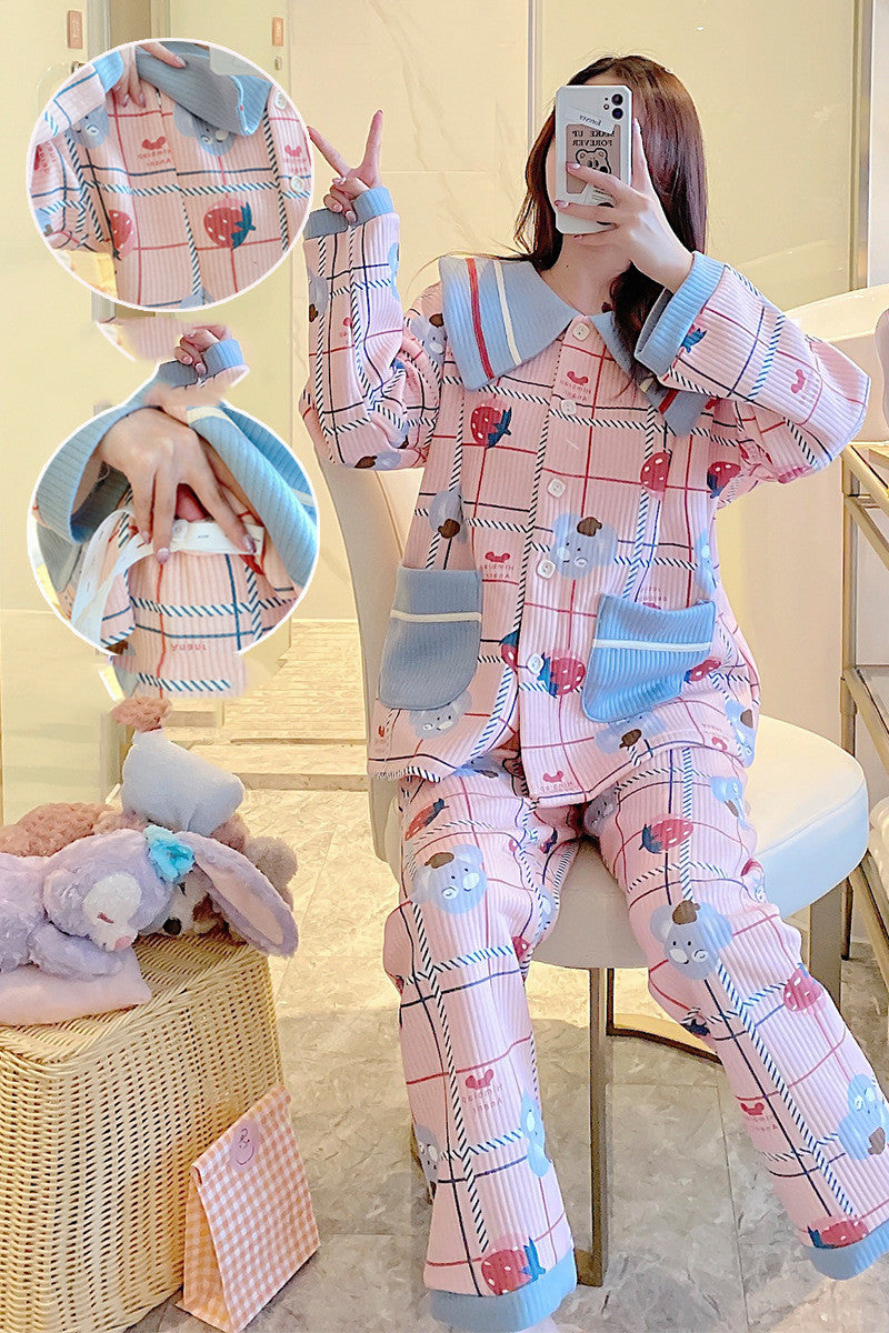 Maternity Pajamas Winter Air Cotton Zipper Confinement Clothing