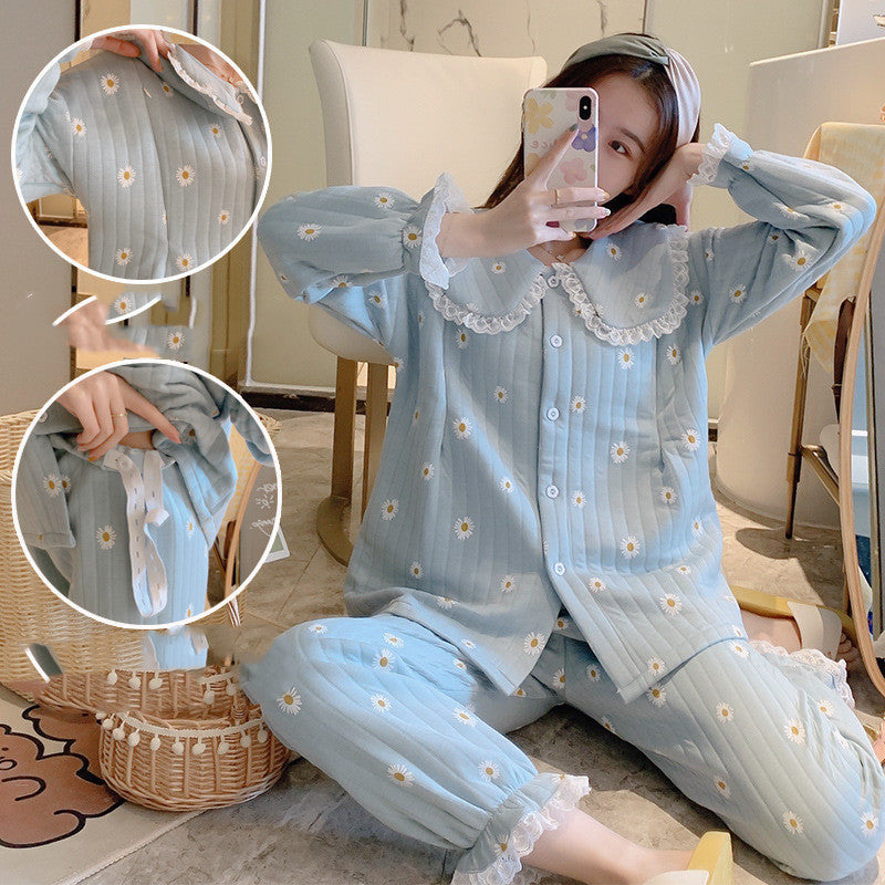 Maternity Pajamas Winter Air Cotton Zipper Confinement Clothing