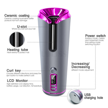 Portable Automatic USB Charging Hair Curling Iron