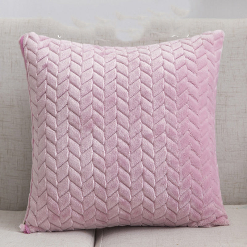 Flannel Solid Color Nordic Cushion Cover