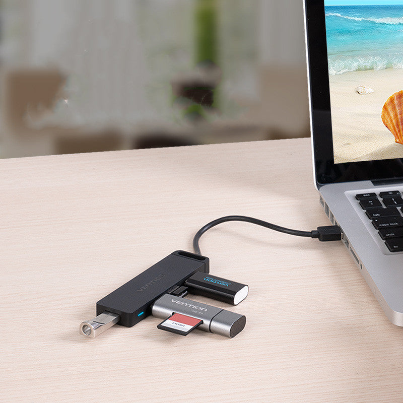 CHM Series USB 2.0 Hub with Micro USB Power Supply, Black, 0.5M