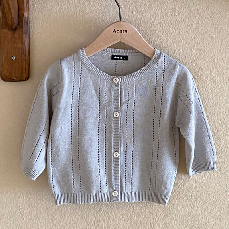 Knitted Cardigan Mesh Hollow Anti-mosquito Long Sleeve Thin Jacket