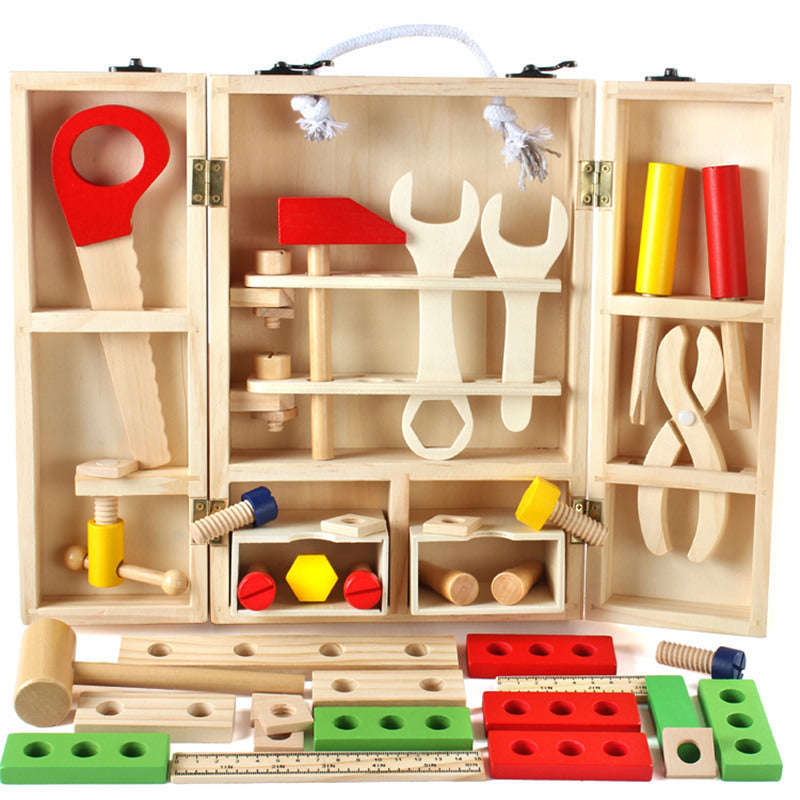 Children’s Wooden Toolbox Toy Set – Multi-Purpose Maintenance & Assembly