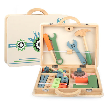 Children’s Wooden Toolbox Toy Set – Multi-Purpose Maintenance & Assembly
