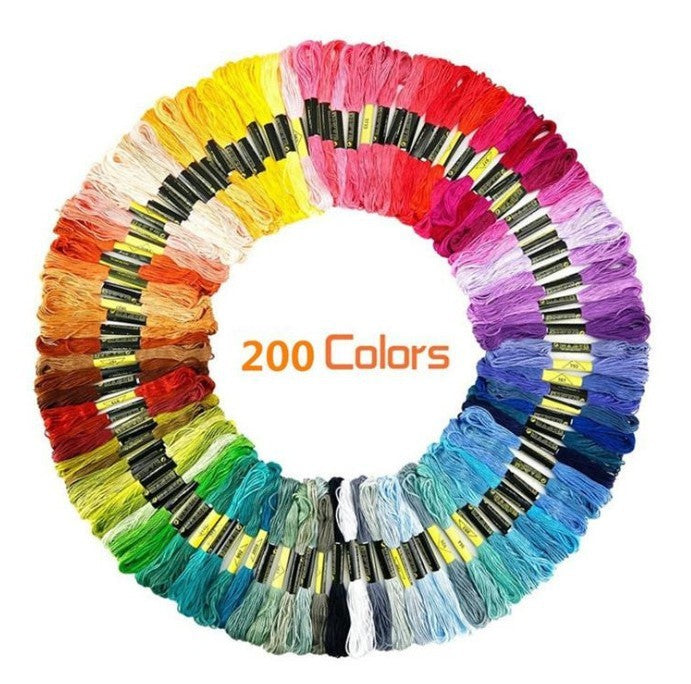 200 Color Cross Stitch Thread, Embroidery Kit